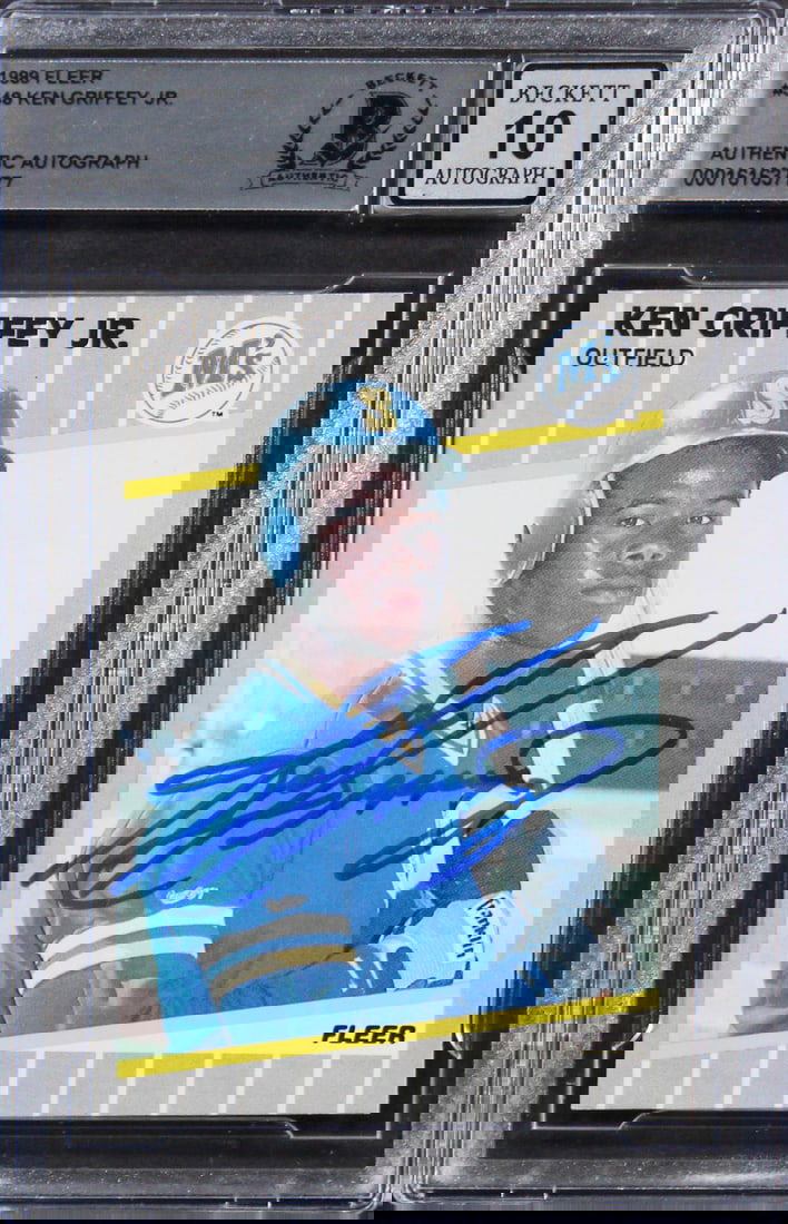 Ken Griffey Jr. Signed 1989 Fleer #548 Rookie Card Gem Mint 10 Beckett Authenticated (1 of 2)