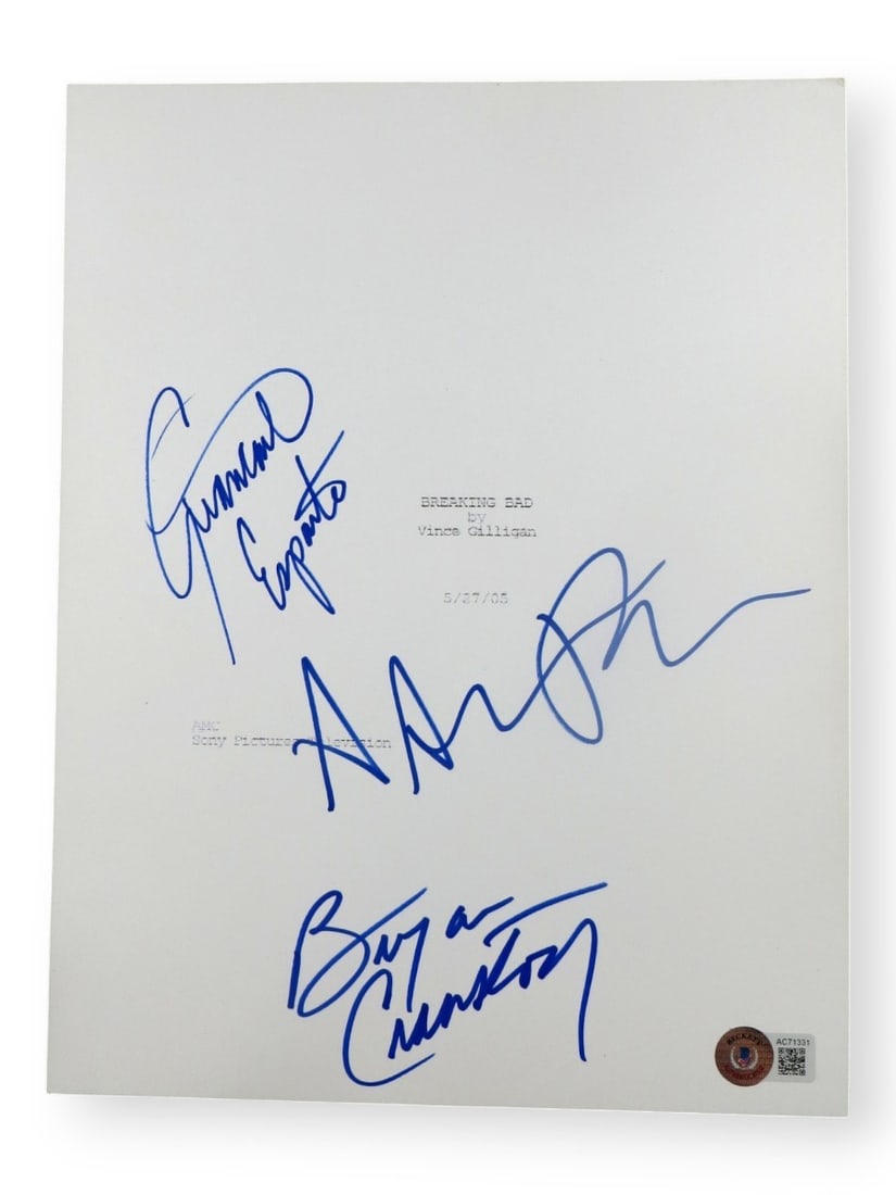 Breaking Bad Autographed Script Cover by Cranston Paul Esposito BAS (1 of 3)
