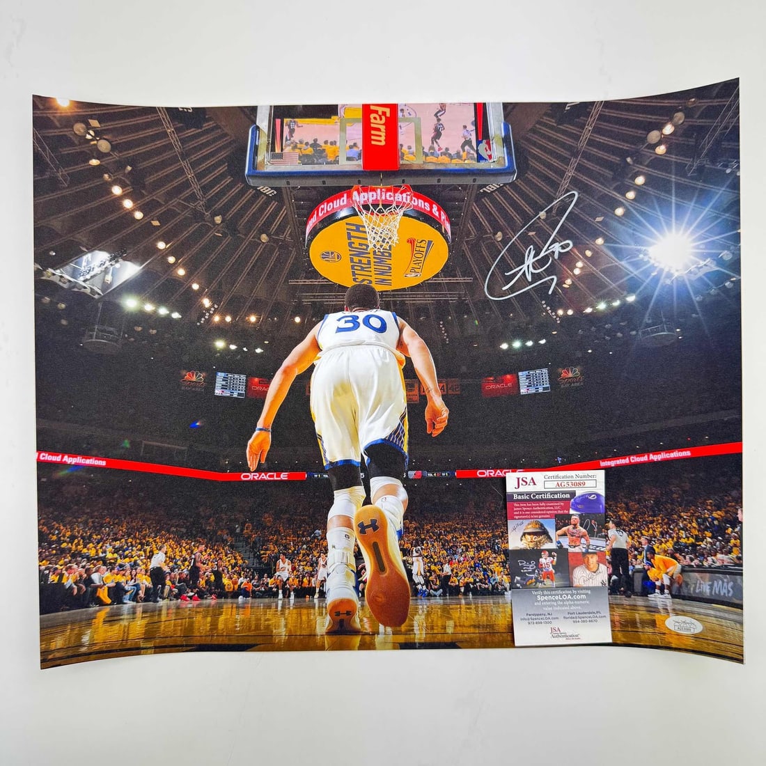 Stephen Curry Autographed 16x20 Photo Golden State Warriors JSA COA (1 of 1)