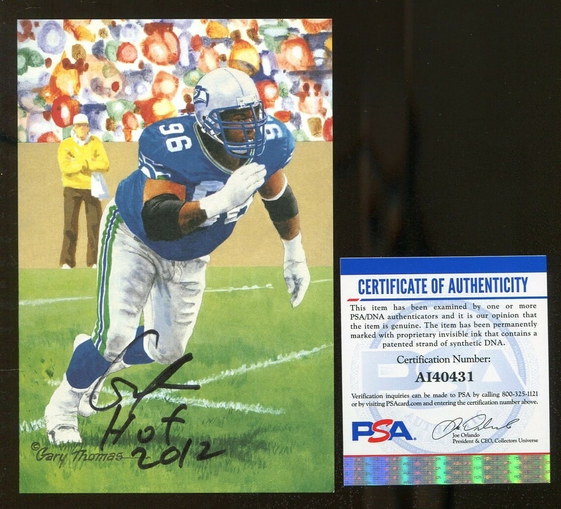Cortez Kennedy Signed Goal Line Art Seahawks Autographed PSA/DNA: Cortez Kennedy Signed Goal Line Art Seahawks Autographed PSA/DNA Celebrate the legacy of NFL star Cortez Kennedy with this authentic autographed Goal Line Art piece. This unique collectible features K