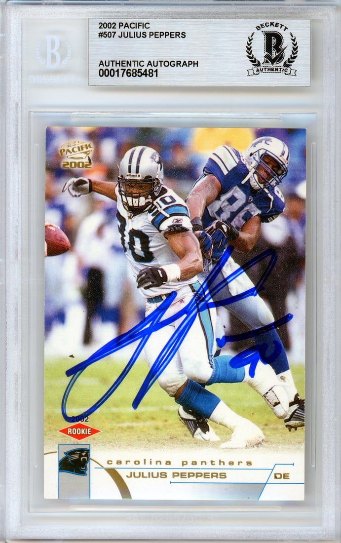 2002 Pacific #507 Julius Peppers Rookie Autographed Card BGS (1 of 2)