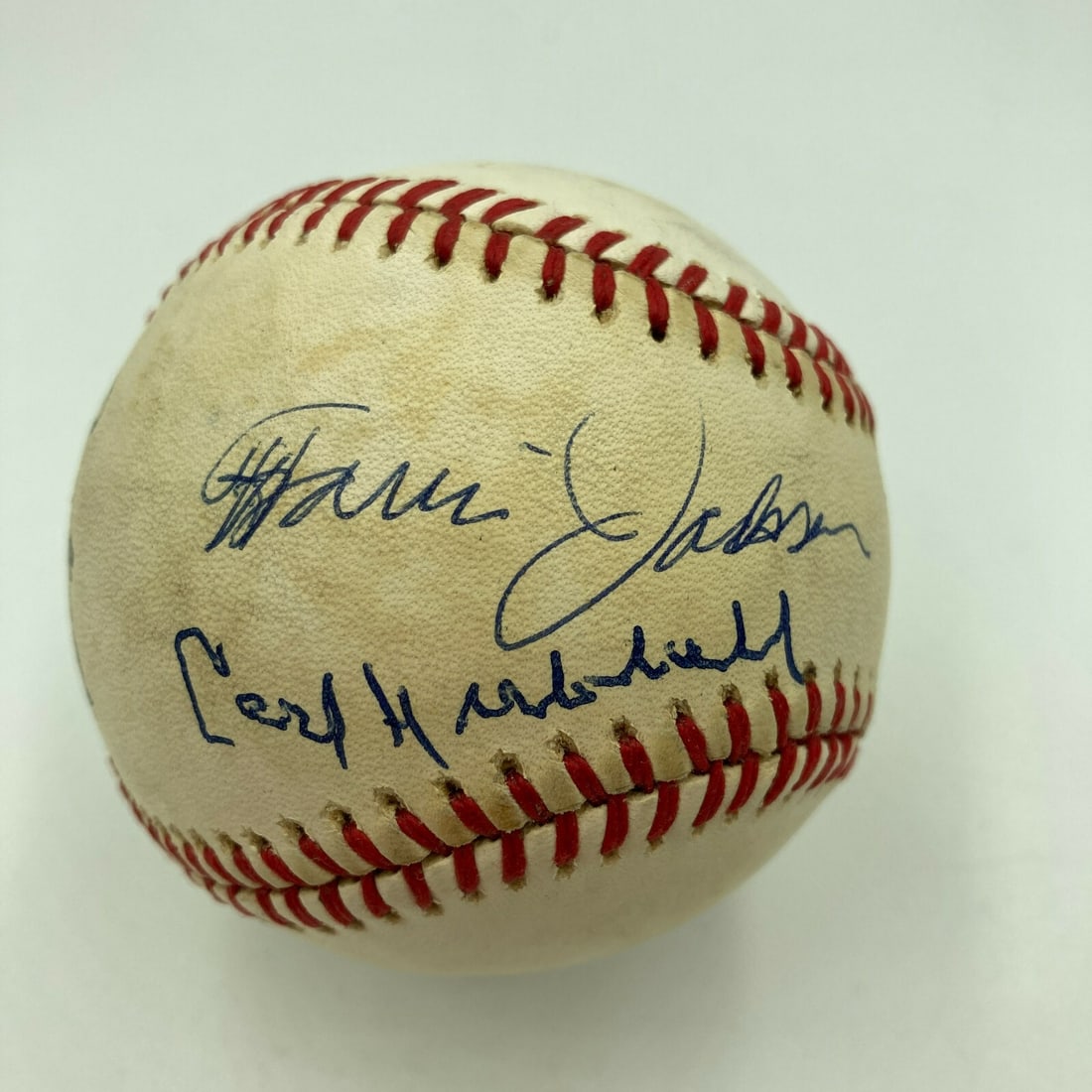 Travis Jackson Carl Hubbell Bill Terry Signed Baseball JSA COA (1 of 8)