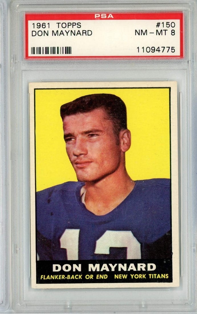 1961 Topps Don Maynard #150 Rookie Football Card PSA 8 Graded New York Jets (1 of 2)