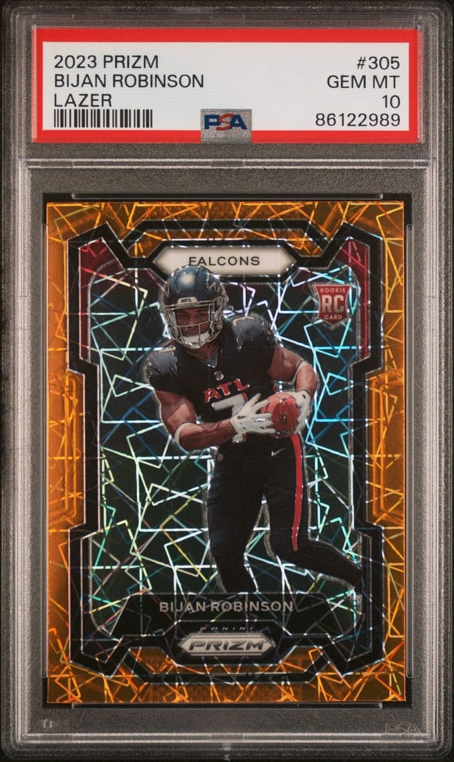 2023 Panini Prizm Bijan Robinson #305 Lazer Rookie Card PSA 10 NFL (1 of 2)