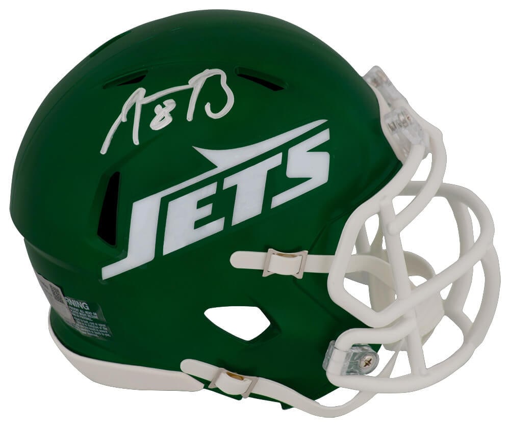 Aaron Rodgers Signed 2024 NY Jets Green Mini Helmet with Fanatics COA (1 of 1)