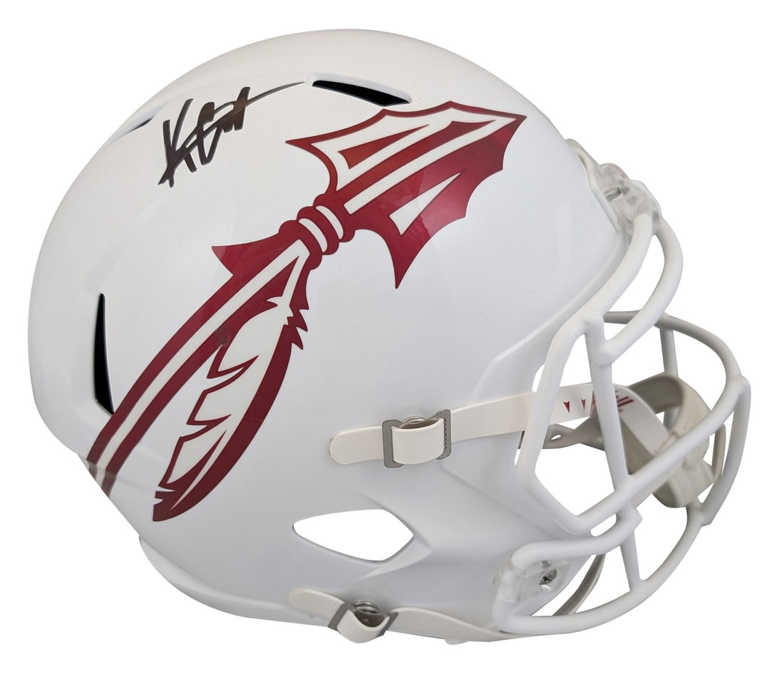 Keon Coleman Signed Florida State Full Size Helmet BAS Witnessed (1 of 3)