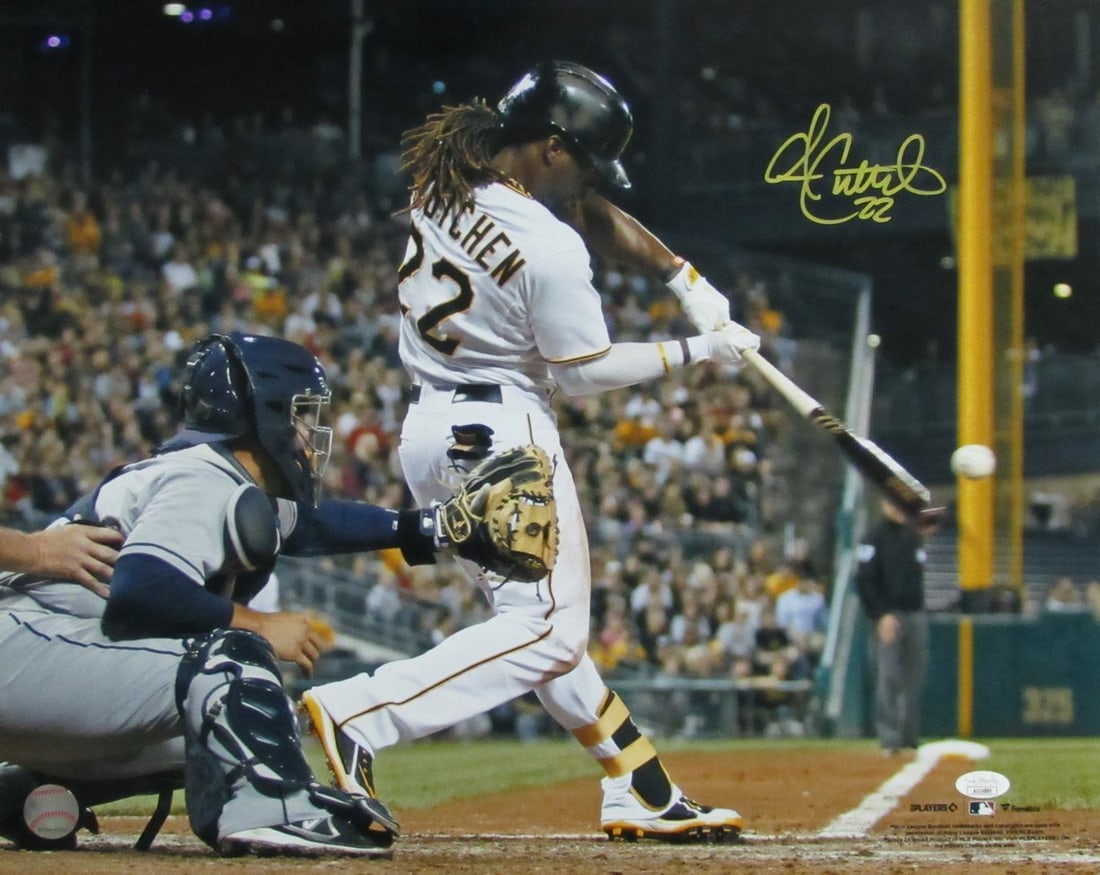 Andrew McCutchen Signed 16x20 Pirates Photo JSA Certified: Andrew McCutchen Signed 16x20 Pirates Photo JSA Certified This is an original signed 16x20 photo of Andrew McCutchen, featuring him in his Pittsburgh Pirates uniform. The photo is authenticated by JSA