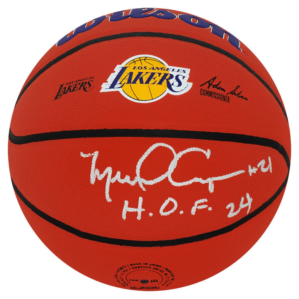 Michael Cooper Signed Lakers Logo Basketball HOF 24 with COA: Michael Cooper Signed Lakers Logo Basketball HOF 24 with COA This original Wilson NBA basketball features the signature of Michael Cooper, a celebrated player for the Los Angeles Lakers, along with th