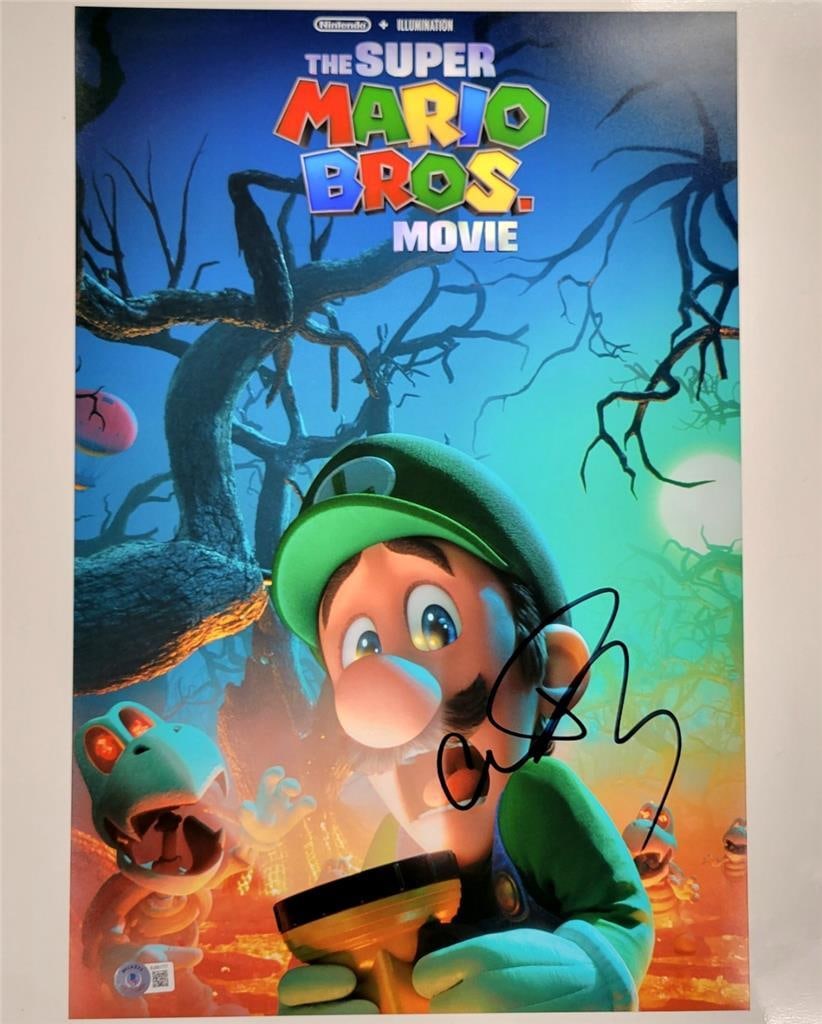 Charlie Day Signed 12x18 Super Mario Luigi Photo Beckett Authenticated: Charlie Day Signed 12x18 Super Mario Luigi Photo Beckett Authenticated This striking 12x18 photograph features Charlie Day as Luigi from "The Super Mario Bros. Movie." The photo is an original piece a