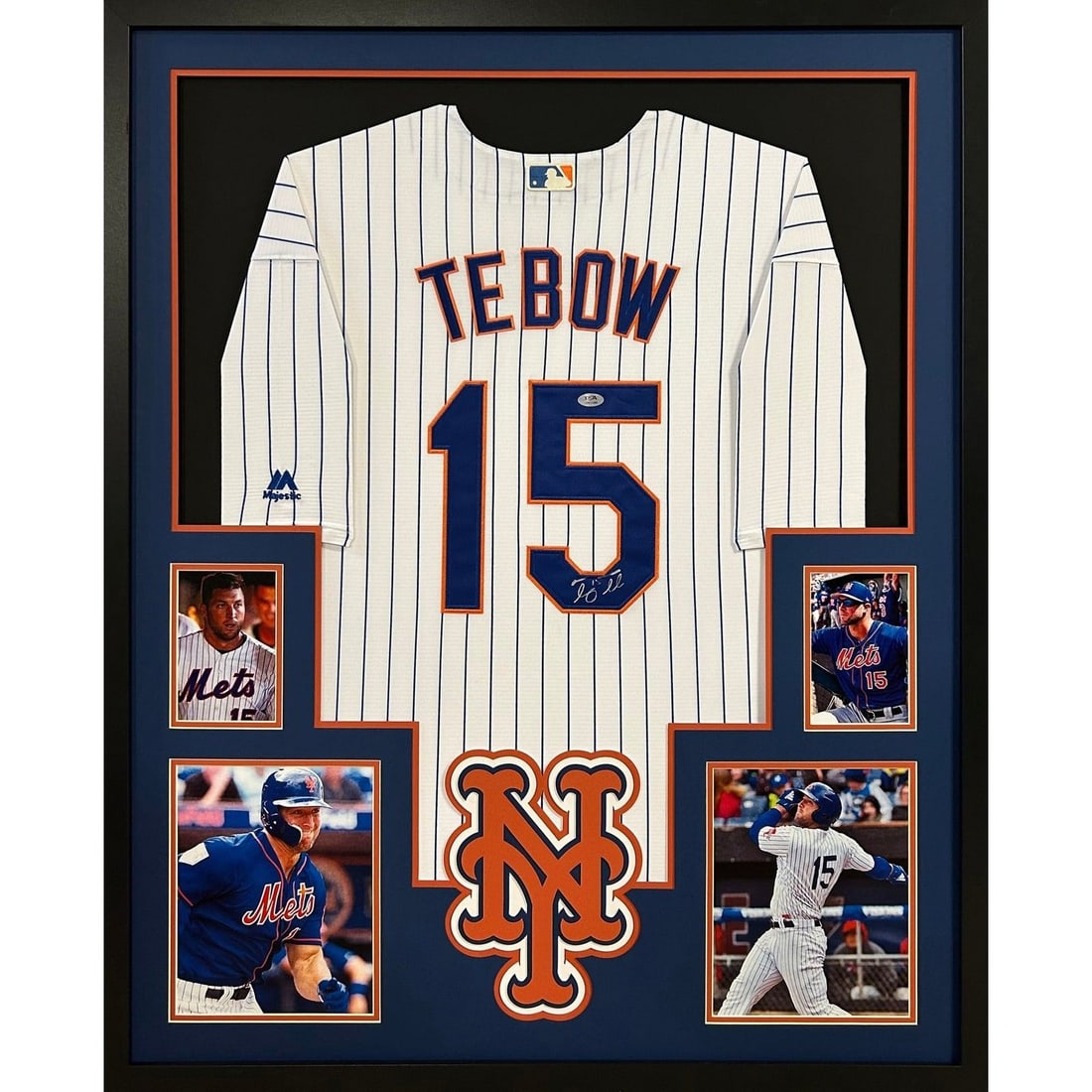 Tim Tebow Autographed Framed Jersey PSA/DNA New York Mets 42x34: Tim Tebow Autographed Framed Jersey PSA/DNA New York Mets 42x34 This is a remarkable autographed Tim Tebow framed jersey, showcasing the New York Mets. Authenticated by PSA/DNA, a trusted name in spor
