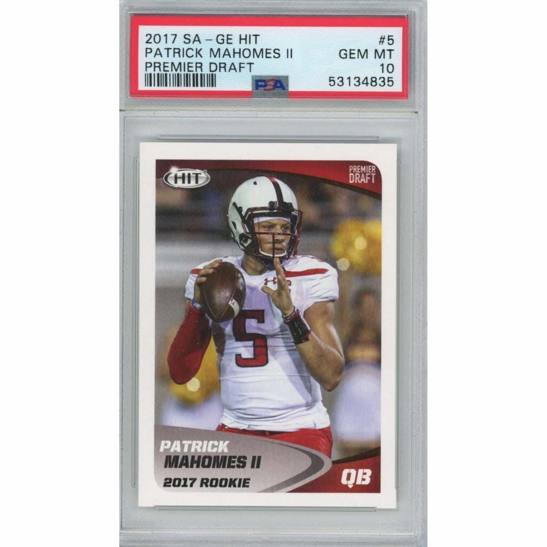 2017 Sage SA-GE Hit Patrick Mahomes #5 Rookie Card PSA 10 (1 of 2)