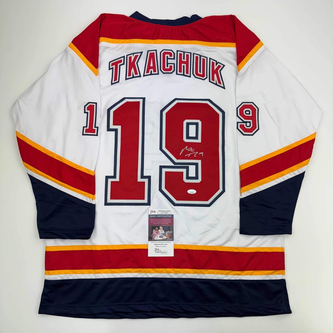 Matthew Tkachuk Signed Florida Panthers Retro Jersey with JSA COA (1 of 4)
