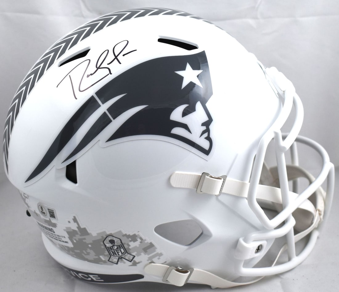 Randy Moss Autographed Patriots F/S Helmet Beckett Authenticated (1 of 5)