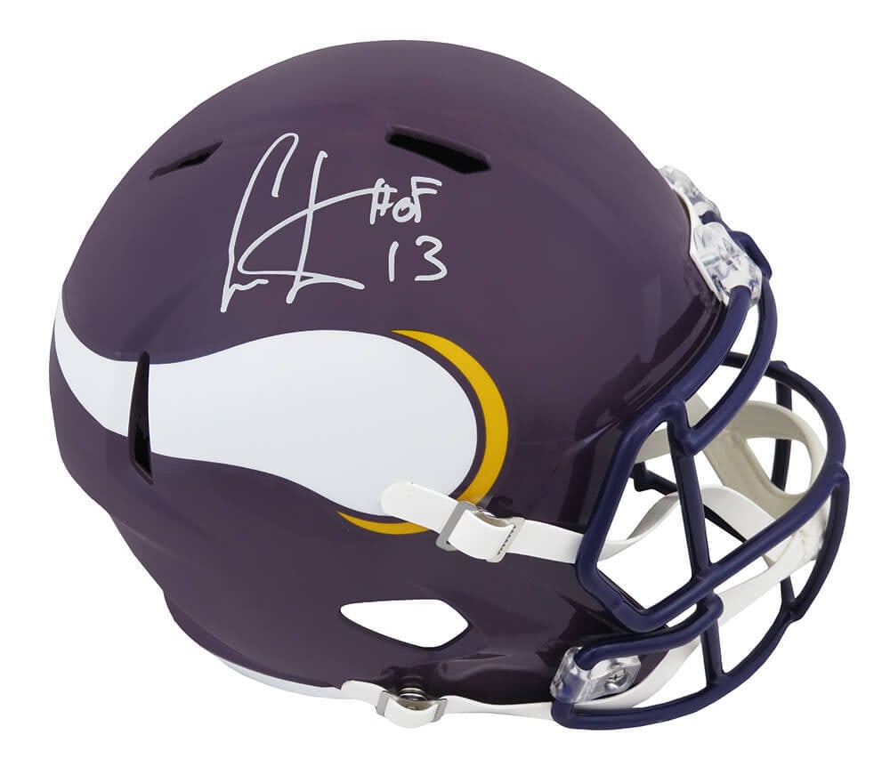 Cris Carter Signed Vikings Riddell Full Size Helmet HOF 13 COA (1 of 1)