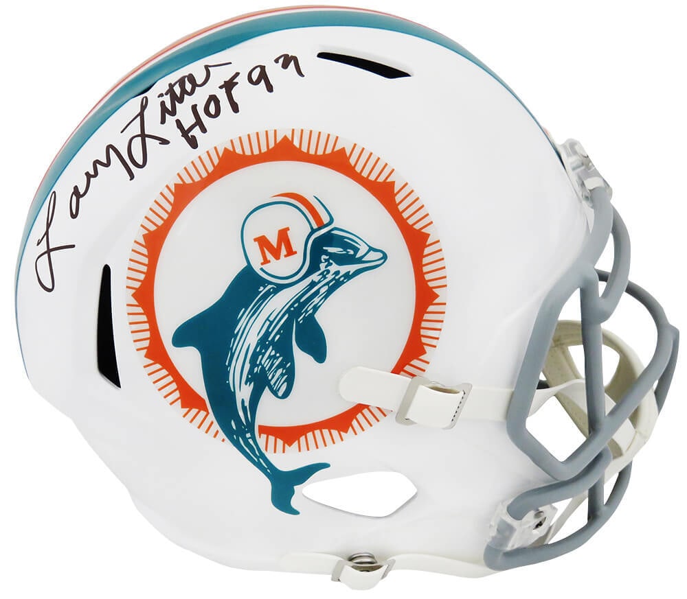 Larry Little Signed 1972 Dolphins Riddell Helmet with HOF 93 Inscription (1 of 1)
