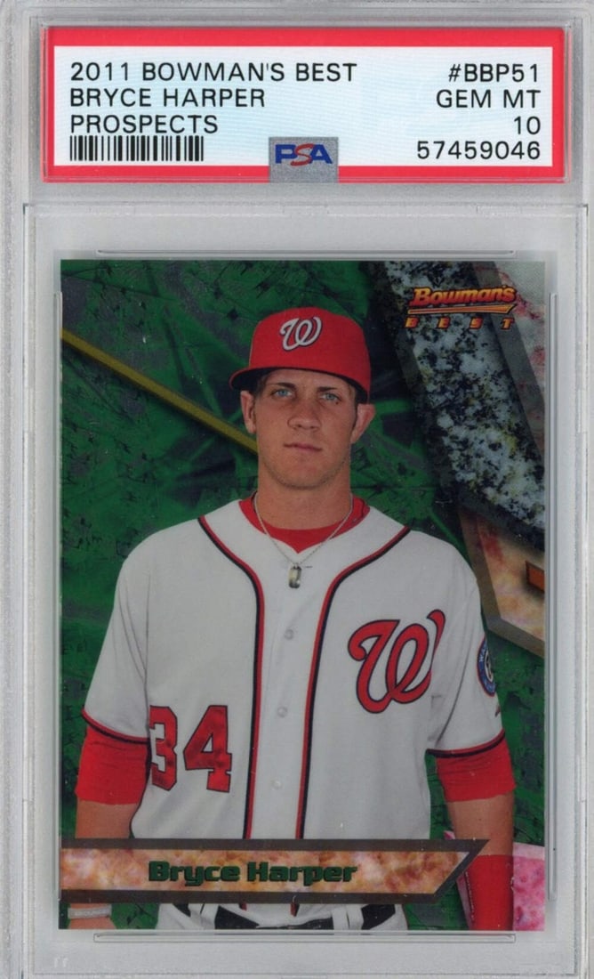Graded 2011 Bowman's Best Bryce Harper Rookie Card PSA 10 #BBP51 (1 of 2)