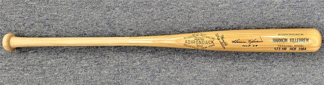 Harmon Killebrew Signed MVP 69 Baseball Bat PSA Authenticated: Harmon Killebrew Signed MVP 69 Baseball Bat PSA Authenticated This is an original baseball bat signed by Harmon Killebrew, featuring the inscription "MVP 69". The bat is authenticated by Professional