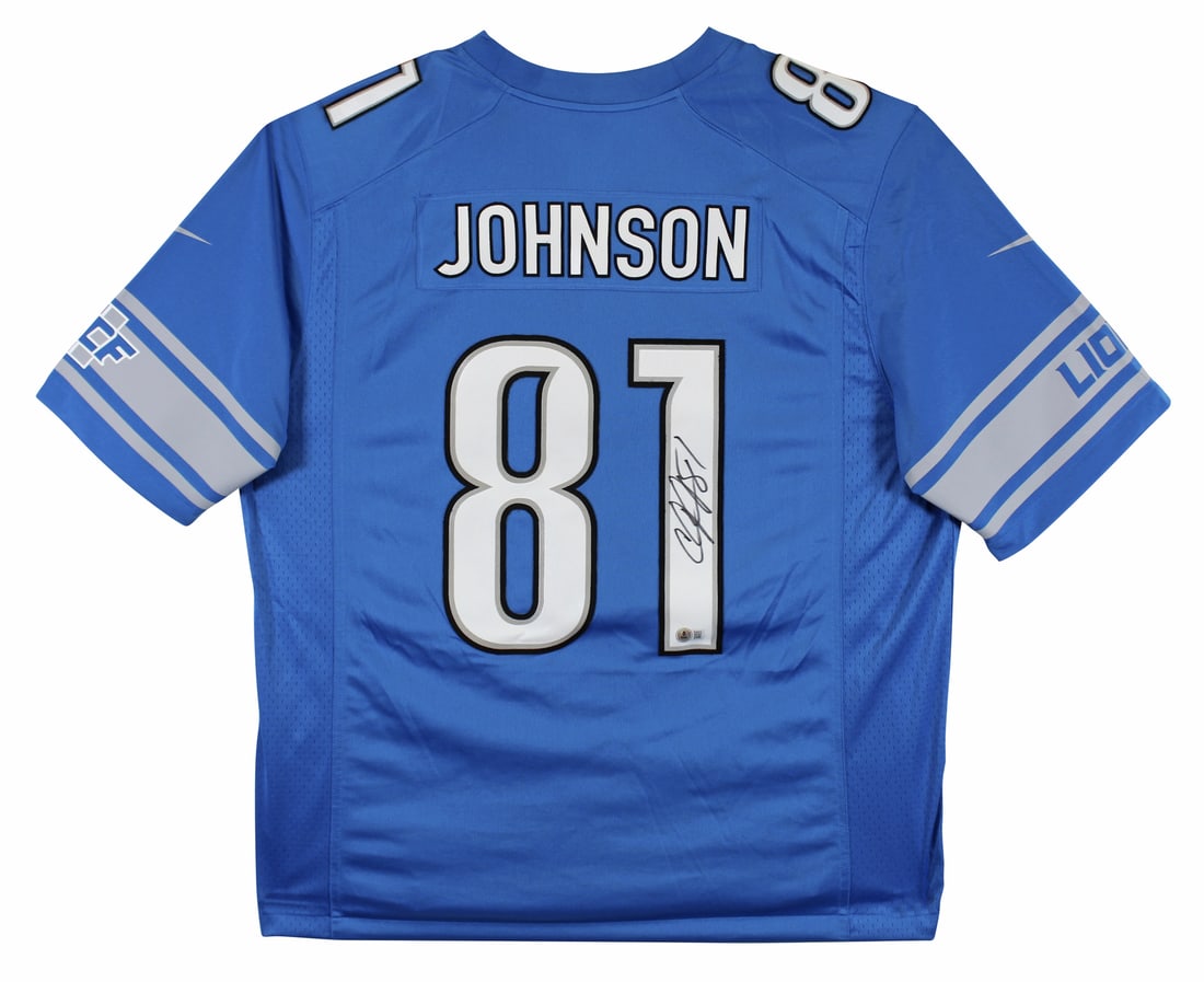 Calvin Johnson Signed Blue Nike Limited Jersey BAS Authenticated Detroit Lions (1 of 5)