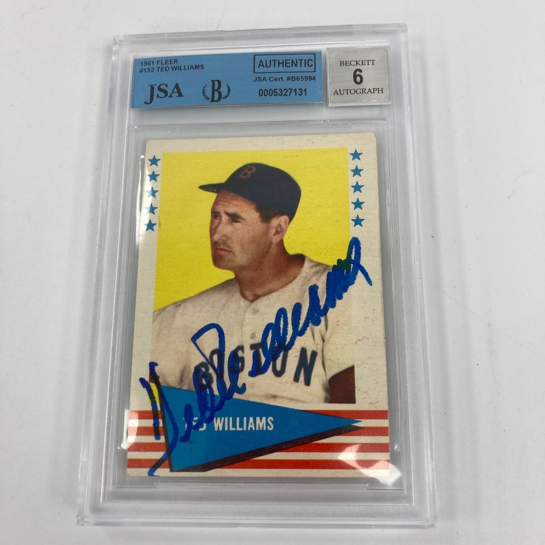 1961 Fleer Ted Williams Signed Card #152 JSA Certified Baseball Collectible (1 of 3)