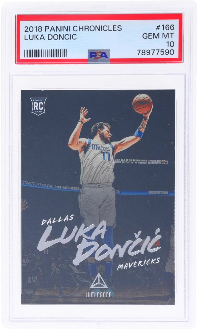 2018 Panini Chronicles Luka Doncic #166 Rookie Card PSA 10 Graded (1 of 2)