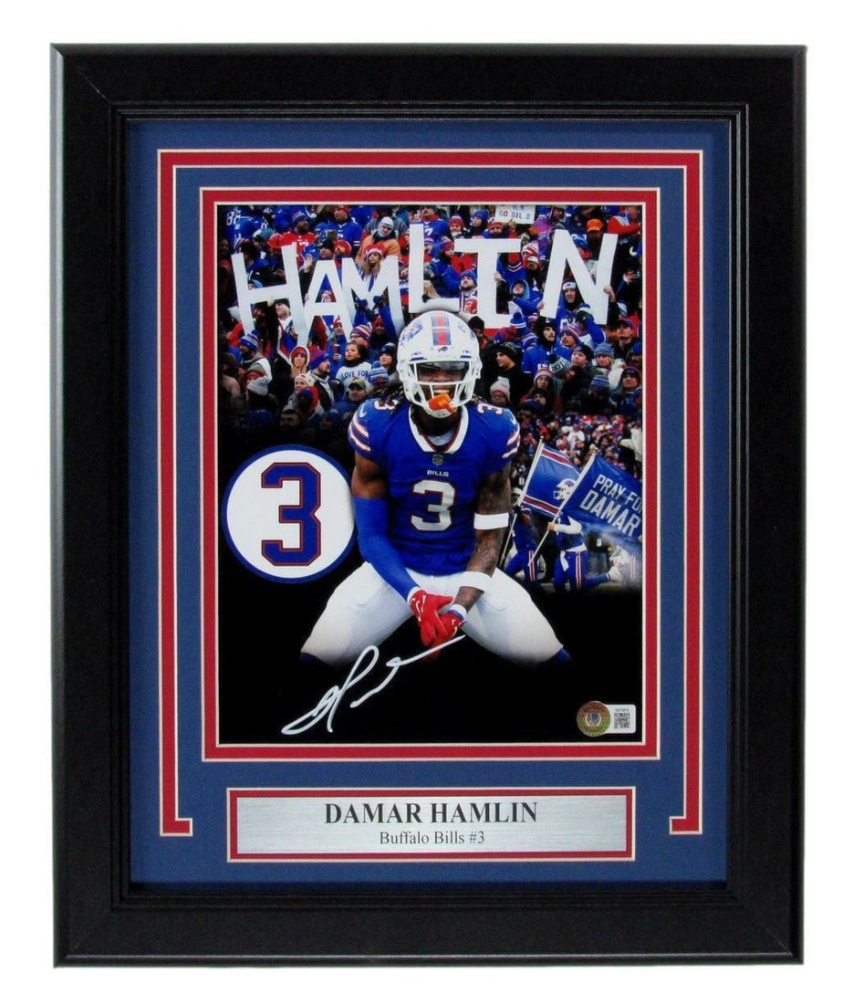 Framed Buffalo Bills 8x10 Photo Signed by Damar Hamlin Beckett Authenticated (1 of 4)