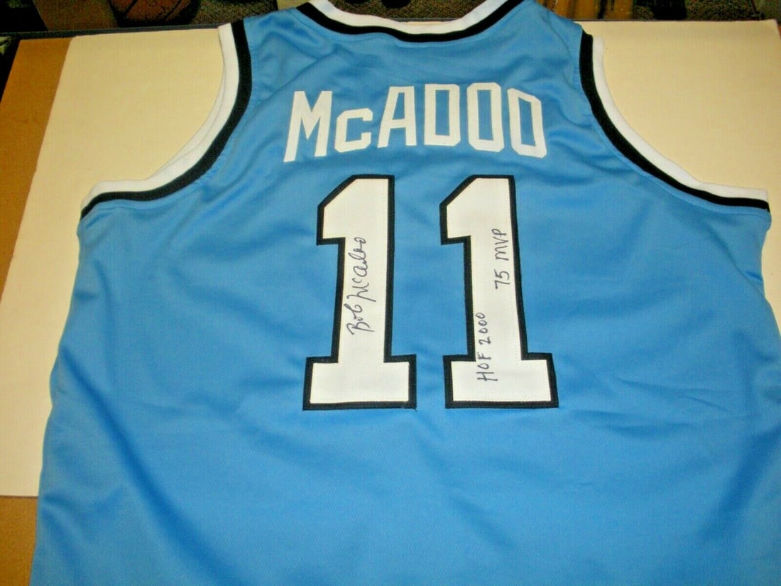 Bob McAdoo Signed Buffalo Braves Jersey with COA 1975 MVP: Bob McAdoo Signed Buffalo Braves Jersey with COA 1975 MVP This is an original signed jersey of Bob McAdoo, a Hall of Fame inductee in 2000 and the 1975 NBA MVP. The jersey is associated with the Buffa