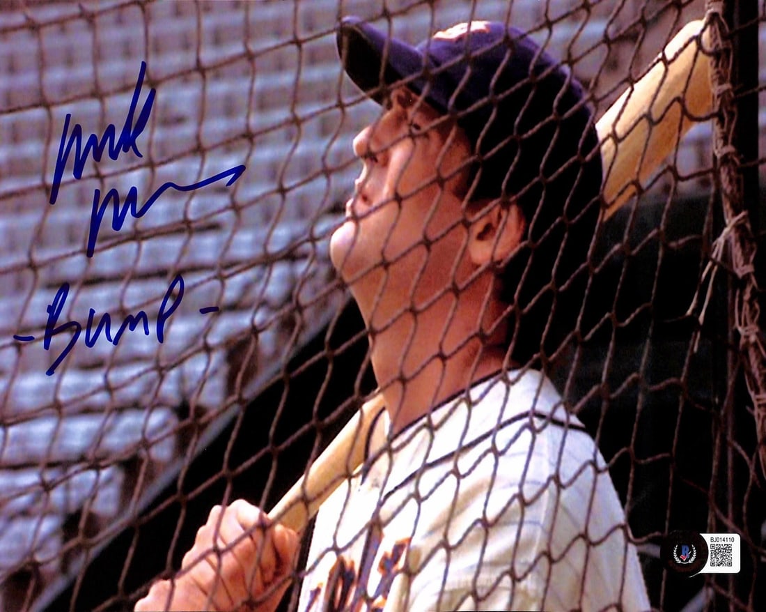 Michael Madsen Signed 8x10 Photo Bump Bailey The Natural Beckett Certified: Michael Madsen Signed 8x10 Photo Bump Bailey The Natural Beckett Certified This Michael Madsen autographed 8x10 photo features a striking image of Madsen as Bump Bailey during the iconic batting cage