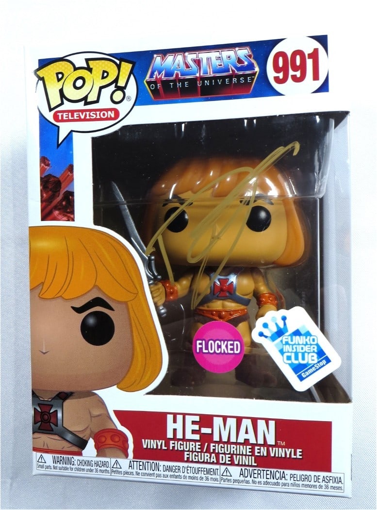 Dolph Lundgren Signed Funko POP He-Man JSA Authenticated: Dolph Lundgren Signed Funko POP He-Man JSA Authenticated This collectible features a Funko POP! figure of He-Man, famously portrayed by Dolph Lundgren, who has personally autographed it. The autograph