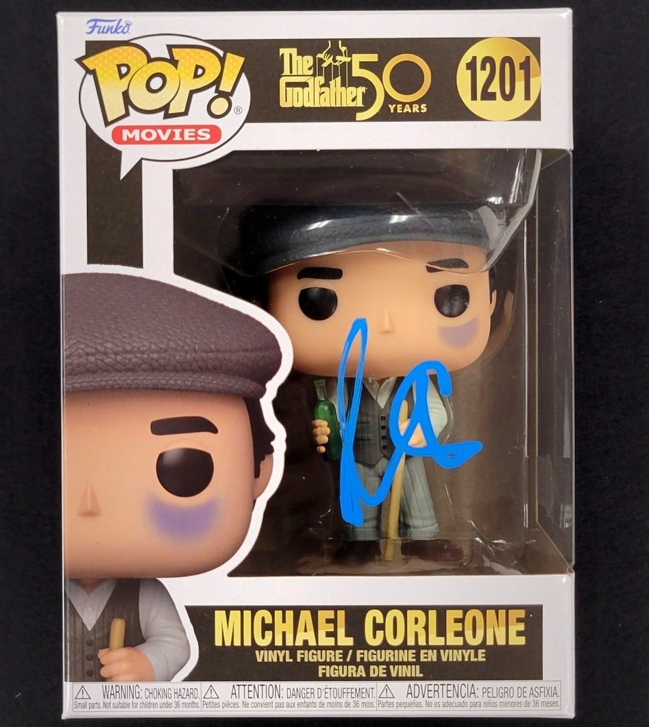 Al Pacino Signed Michael Corleone Funko Pop The Godfather Beckett Authenticated: Al Pacino Signed Michael Corleone Funko Pop The Godfather Beckett Authenticated This collectible features a Funko Pop of Michael Corleone, famously portrayed by Al Pacino in the iconic film, The Godfa