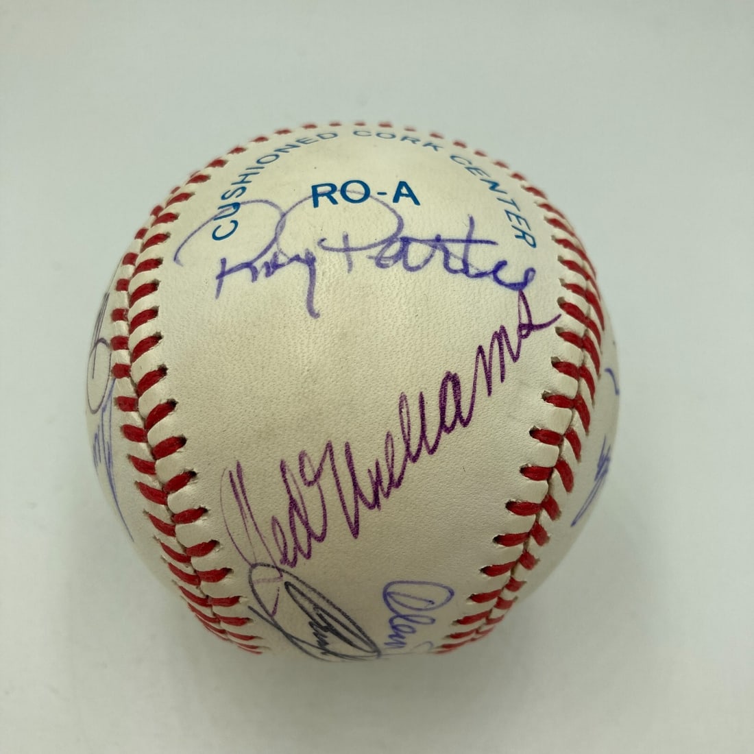 Ted Williams Joe DiMaggio Multi Signed Baseball JSA COA: Ted Williams Joe DiMaggio Multi Signed Baseball JSA COA This Hall of Fame multi-signed baseball features the legendary signatures of Ted Williams and Joe DiMaggio, alongside notable players Frank Malz