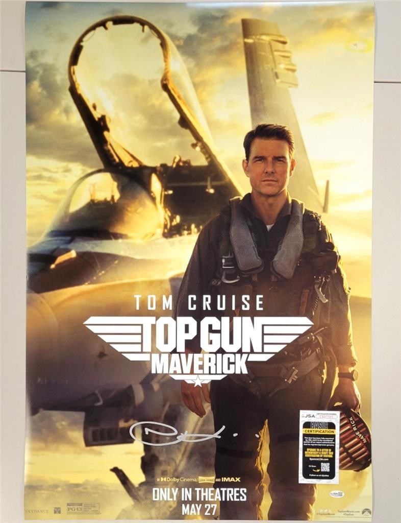 Joseph Kosinski autographed F1 The Movie poster 27x40 JSA authenticated: Joseph Kosinski autographed F1 The Movie poster 27x40 JSA authenticated This is an original Top Gun Maverick poster autographed by Joseph Kosinski. The poster has been authenticated by James Spence Au