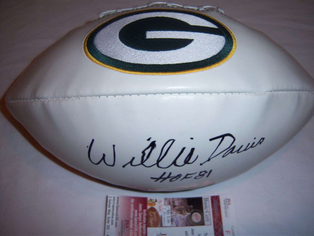 Willie Davis Signed Green Bay Packers Football JSA COA (1 of 1)