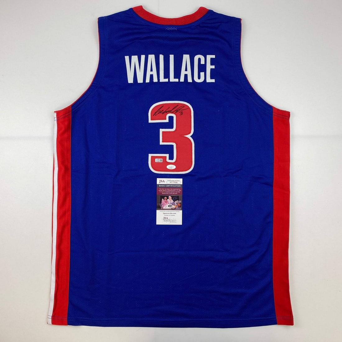 Autographed Ben Wallace Detroit Pistons Basketball Jersey JSA COA Gem Mint: Autographed Ben Wallace Detroit Pistons Basketball Jersey JSA COA Gem Mint Celebrate the legacy of Ben Wallace with this autographed Detroit Pistons blue basketball jersey. Featuring the iconic name a