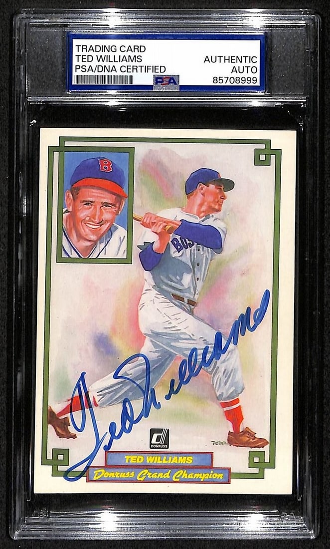 1984 Donruss Champions Ted Williams Signed Card PSA DNA Certified: 1984 Donruss Champions Ted Williams Signed Card PSA DNA Certified This is an original 1984 Donruss Champions baseball card featuring Hall of Famer Ted Williams of the Boston Red Sox. The card is autog