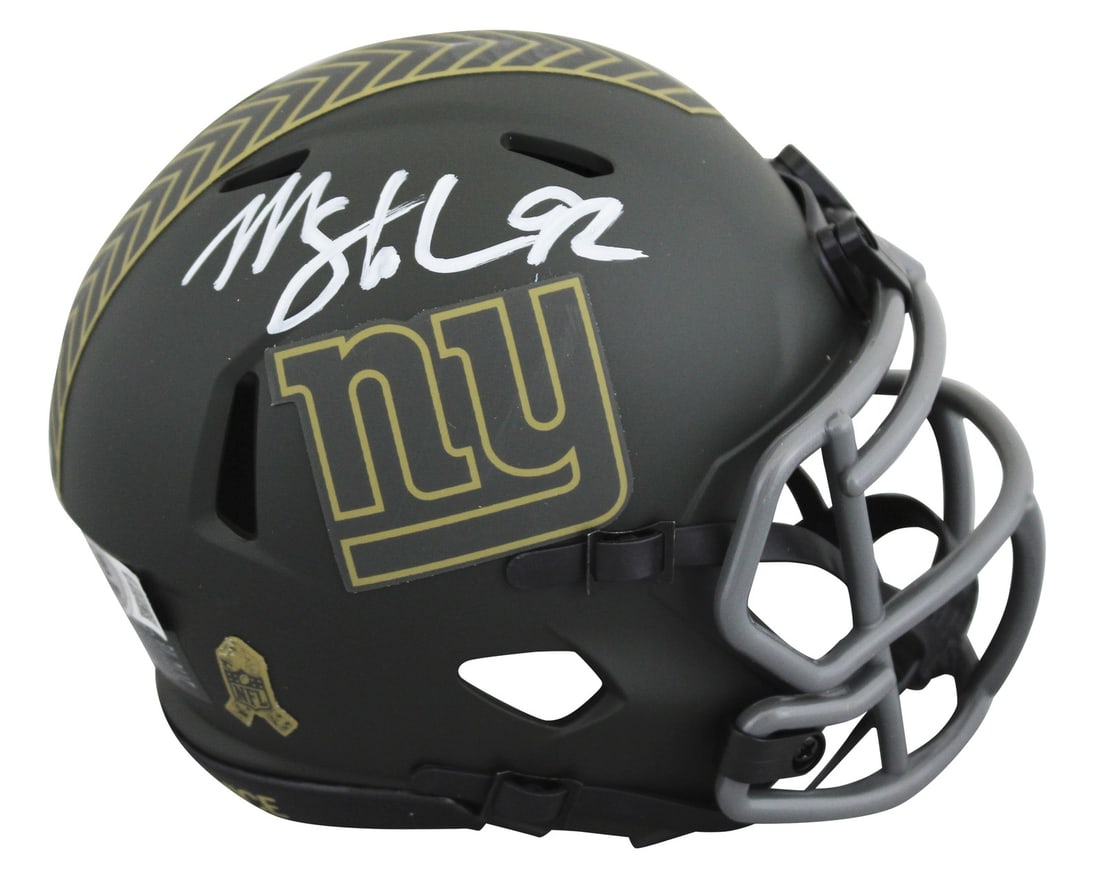 Michael Strahan Signed New York Giants Mini Helmet BAS Witnessed (1 of 2)