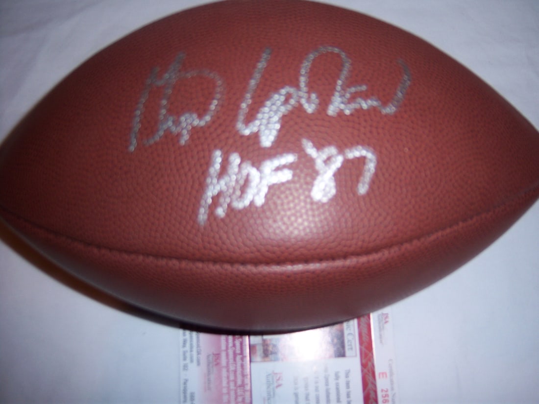 Gene Upshaw Signed NFL Football 1987 HOF JSA COA Oakland Raiders: Gene Upshaw Signed NFL Football 1987 HOF JSA COA Oakland Raiders This officially licensed NFL football is a remarkable piece of memorabilia, signed by GENE UPSHAW, a Hall of Fame inductee in 1987. Thi