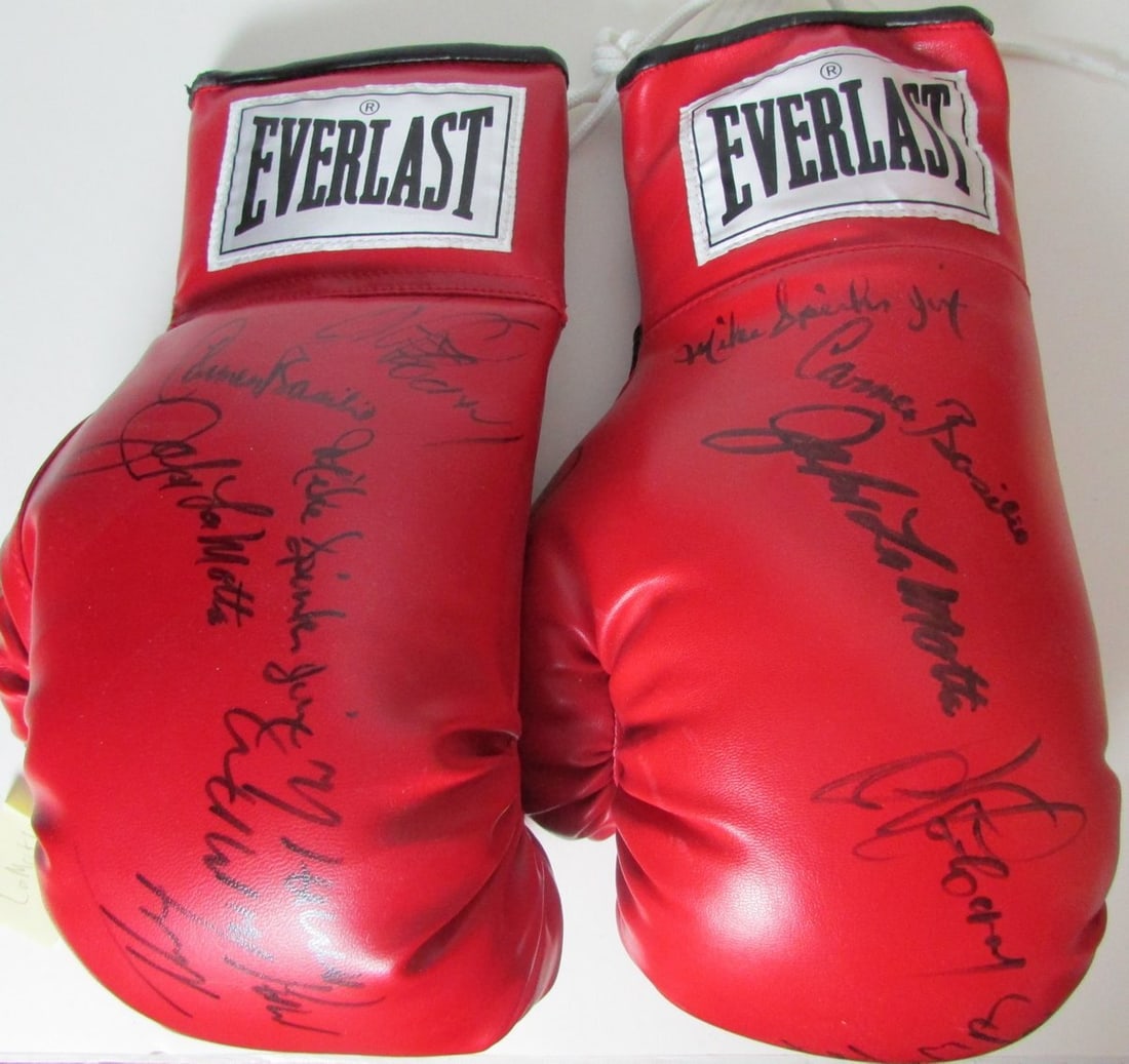 2004 Multi Signed Boxing Gloves Spinks Cooney Children's Fight Night: 2004 Multi Signed Boxing Gloves Spinks Cooney Children's Fight Night This is an original pair of boxing gloves from the 2004 Children's Fight Night event, featuring multiple signatures including those