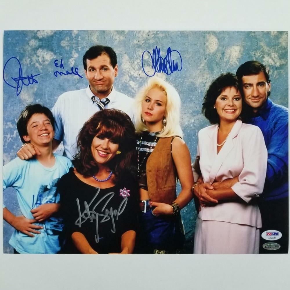 Signed 11x14 Married With Children Cast Photo Authenticated by PSA: Signed 11x14 Married With Children Cast Photo Authenticated by PSA This is an original 11x14 photograph signed by the cast of Married With Children, including O'Neill, Sagal, and Applegate. The autogr