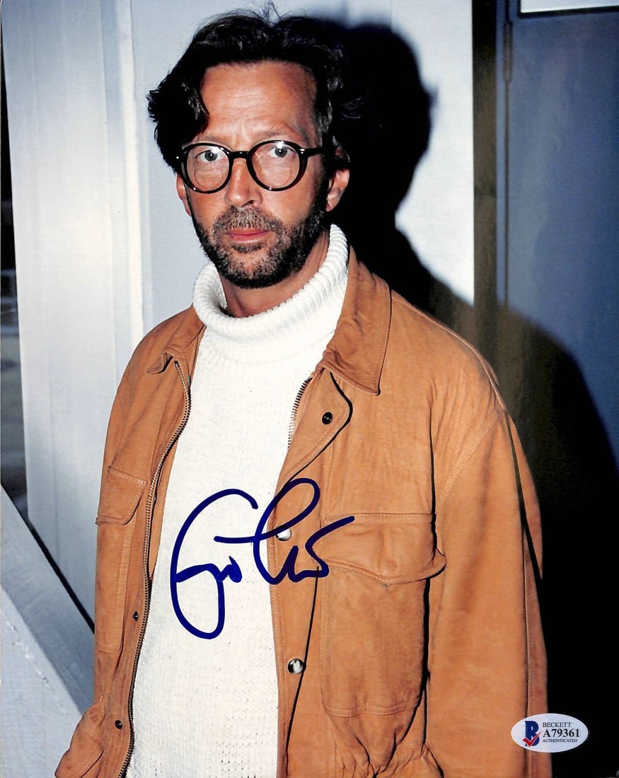 Eric Clapton Signed 8x10 Photo Gem Mint 10 BAS Certified: Eric Clapton Signed 8x10 Photo Gem Mint 10 BAS Certified This is an authentic 8x10 photograph personally signed by legendary musician Eric Clapton. The autograph has received a Gem Mint 10 grade, ensu