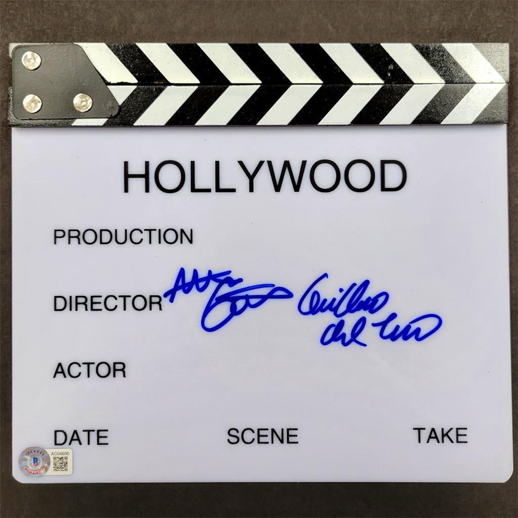 Clapboard signed by Guillermo del Toro and Mark Gustafson Beckett authenticated: Clapboard signed by Guillermo del Toro and Mark Gustafson Beckett authenticated This is an original clapperboard signed by Guillermo del Toro and Mark Gustafson. The item is authenticated by Beckett a
