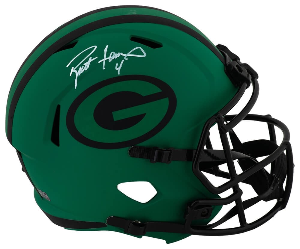 Green Bay Packers RAVE Riddell Full Size Replica Helmet Signed by Brett Favre (1 of 1)