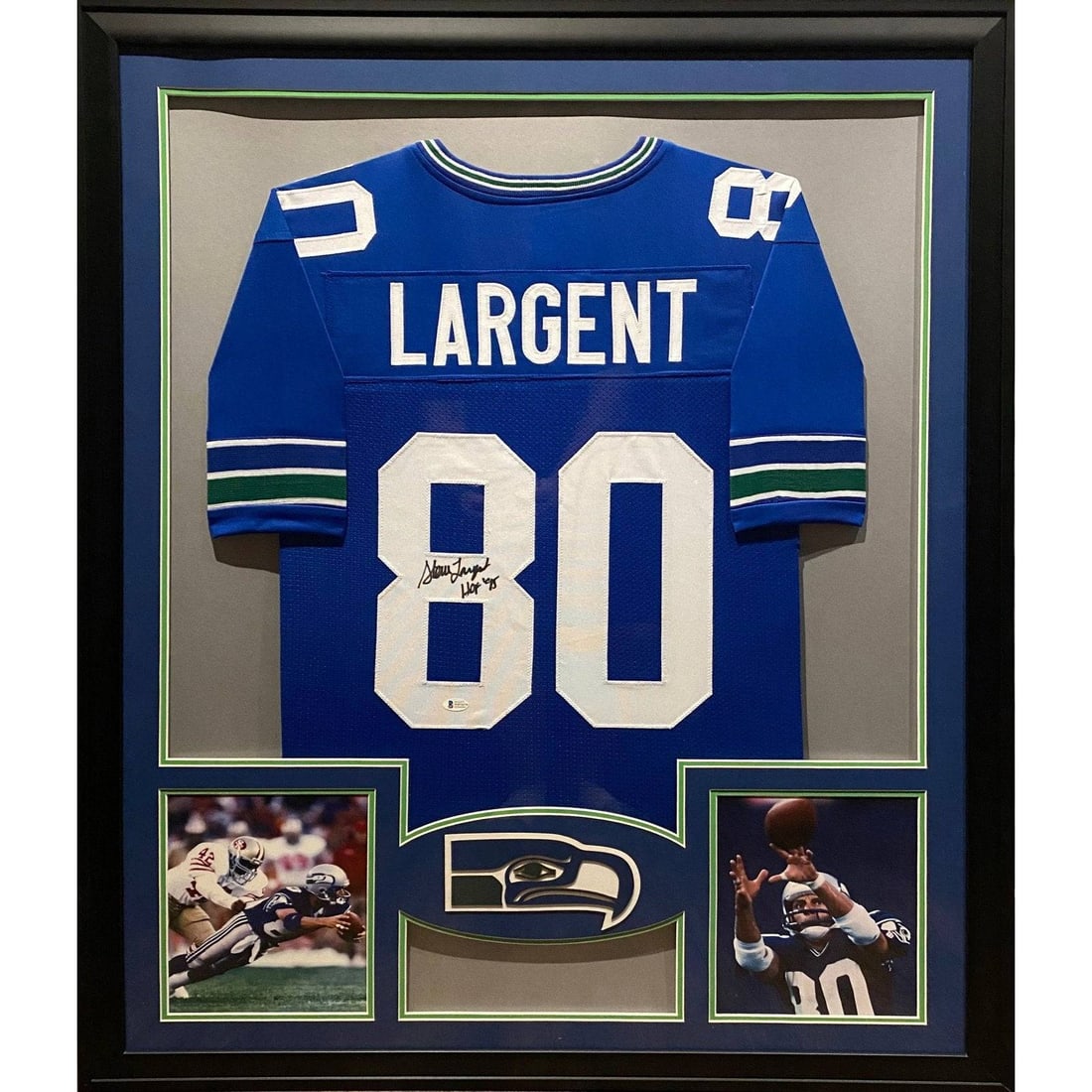 Steve Largent Signed Jersey Framed Seattle Seahawks Beckett Authenticated (1 of 4)