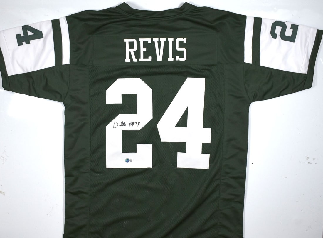Green Pro Style Jersey Signed by Darrelle Revis Beckett Authenticated (1 of 3)