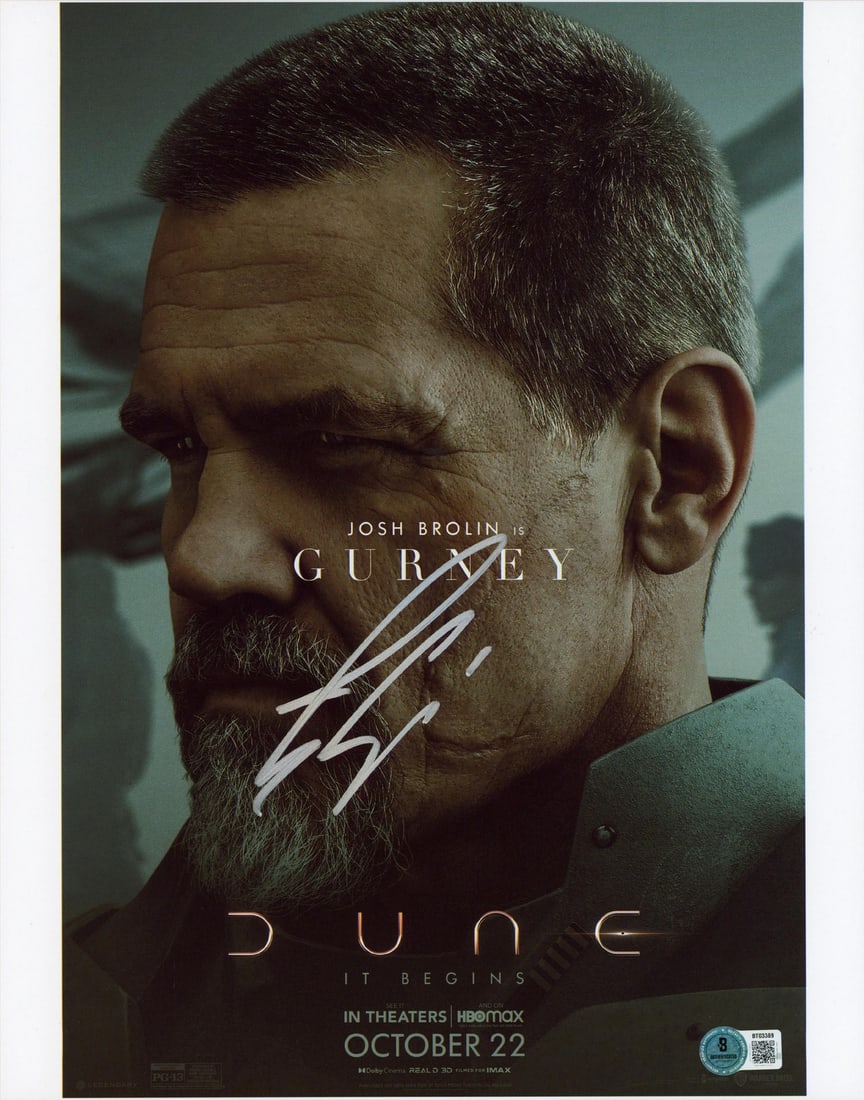 Josh Brolin Dune Signed 11x14 Photo Autographed Beckett BAS: Josh Brolin Dune Signed 11x14 Photo Autographed Beckett BAS This stunning 11x14 vertical photograph of Josh Brolin, known for his role in 'Dune', is authentically signed and certified. The signature h