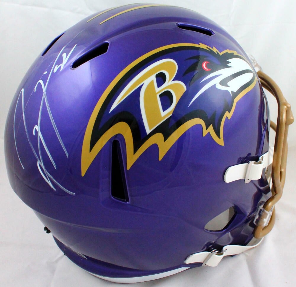 Ray Lewis Autographed Baltimore Ravens Full Size Helmet Beckett Authenticated (1 of 10)