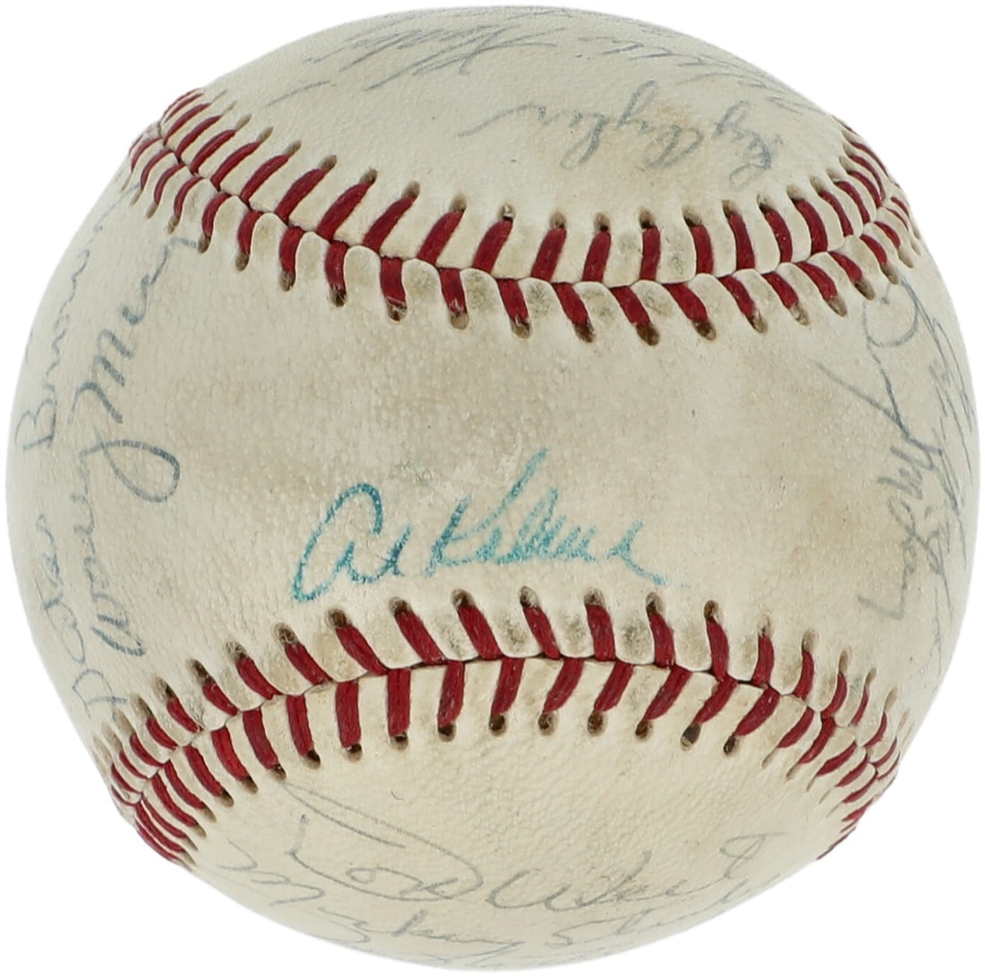 1968 Detroit Tigers Team Signed Baseball with Beckett COA 24 Signatures (1 of 8)