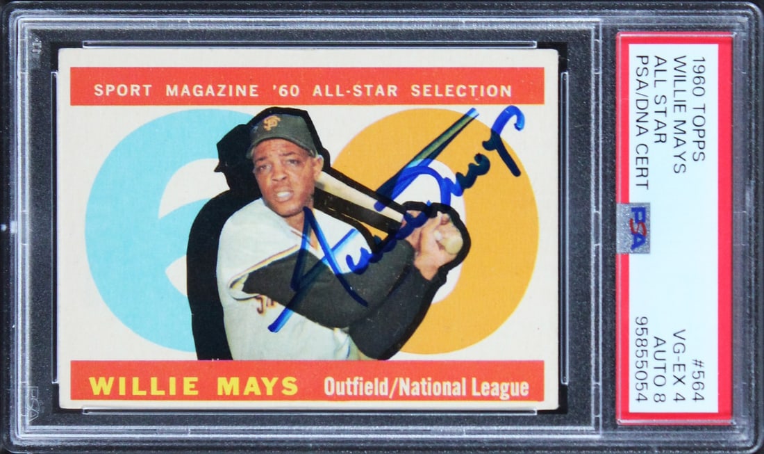Willie Mays Signed 1960 Topps AS #564 Card PSA Authenticated (1 of 2)