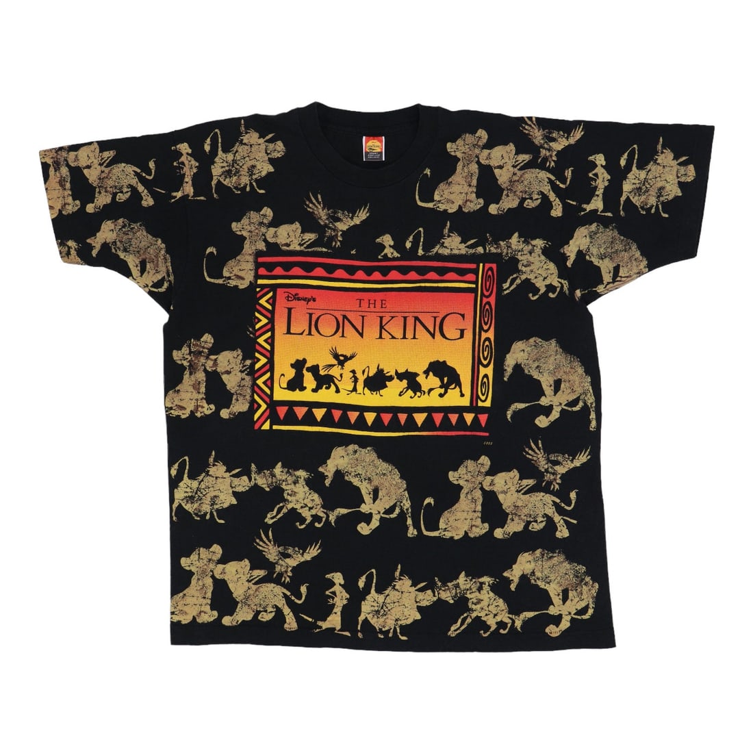 Vintage 1990s The Lion King Black Cotton Graphic Tee: Vintage 1990s The Lion King Black Cotton Graphic Tee This is an original vintage 1990s Disney's The Lion King shirt. Made from 100% cotton, it features a black colorway and does not have any back grap