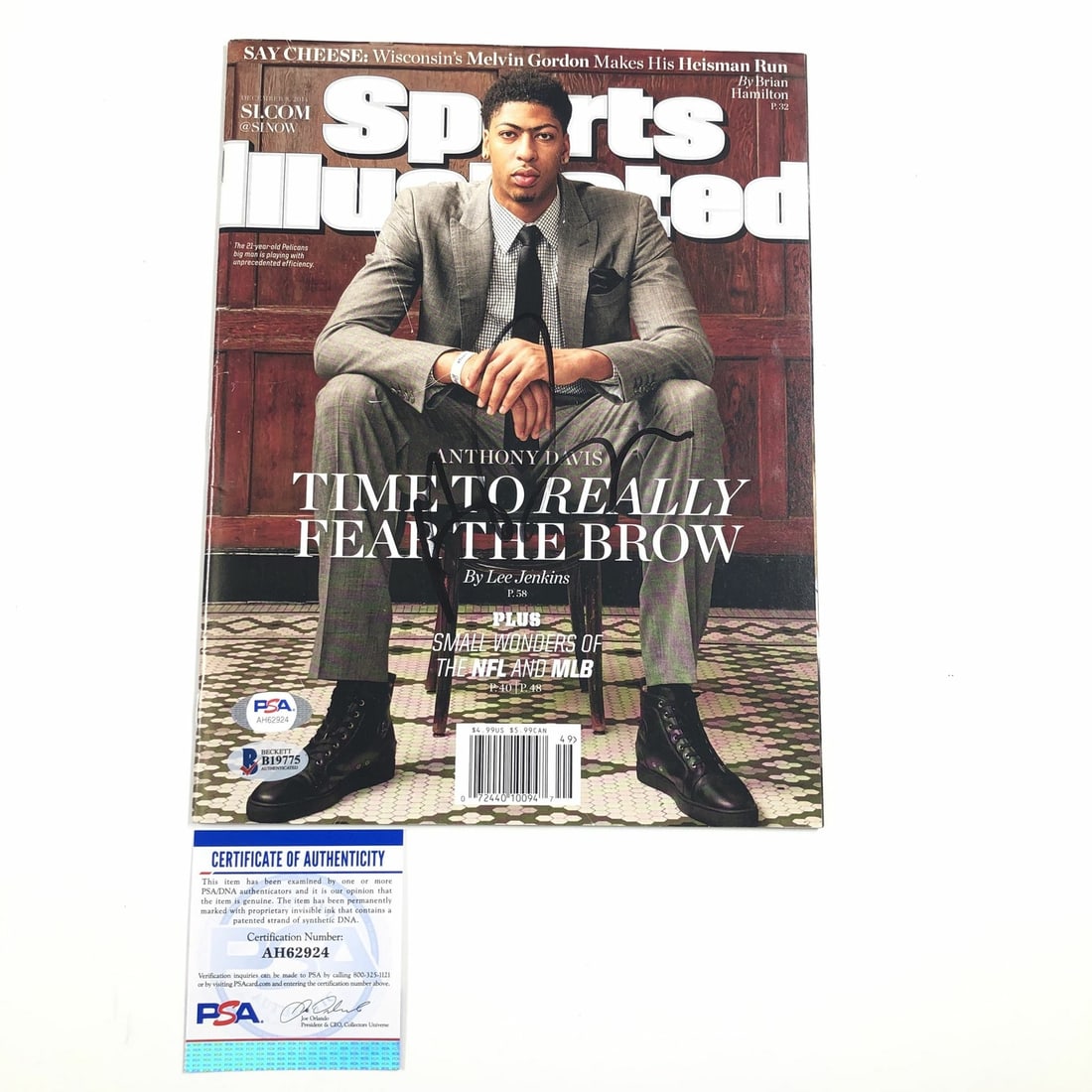 Anthony Davis Autographed Sports Illustrated Magazine PSA/DNA Lakers Memorabilia: Anthony Davis Autographed Sports Illustrated Magazine PSA/DNA Lakers Memorabilia This is an original Sports Illustrated Magazine featuring Anthony Davis, a star player for the Los Angeles Lakers. The