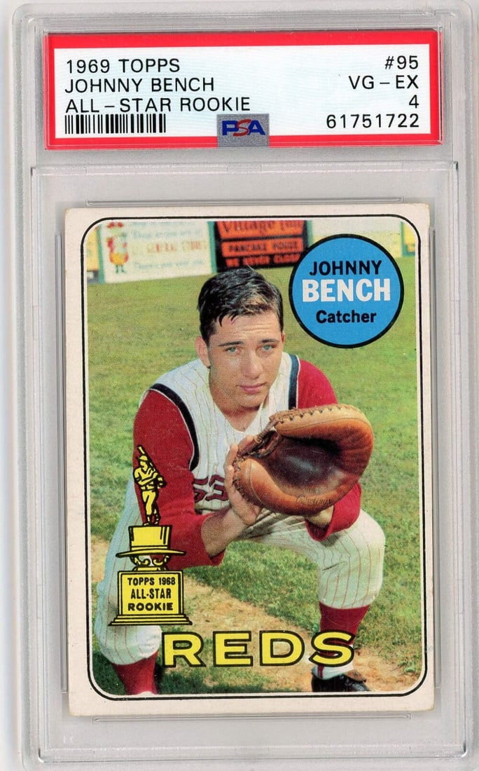 1969 Topps Johnny Bench #95 All-Star Rookie Baseball Card PSA 4 (1 of 2)